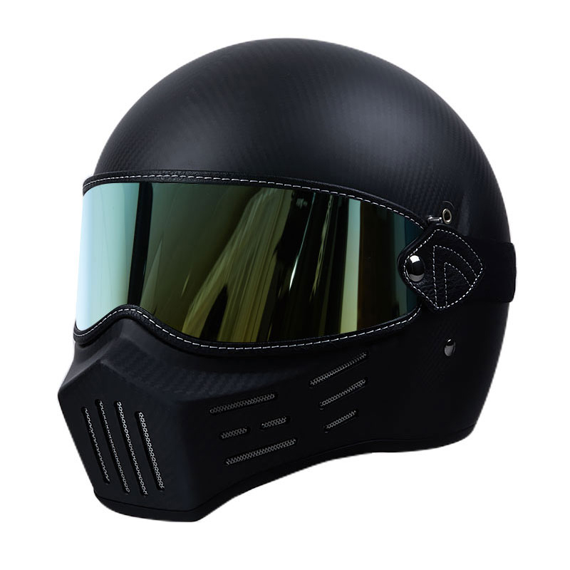 Quality Double Visors Removable Fabric Lining Fiberglass Face Novelty Sports Face German Off Road black Helmet Motorcycle