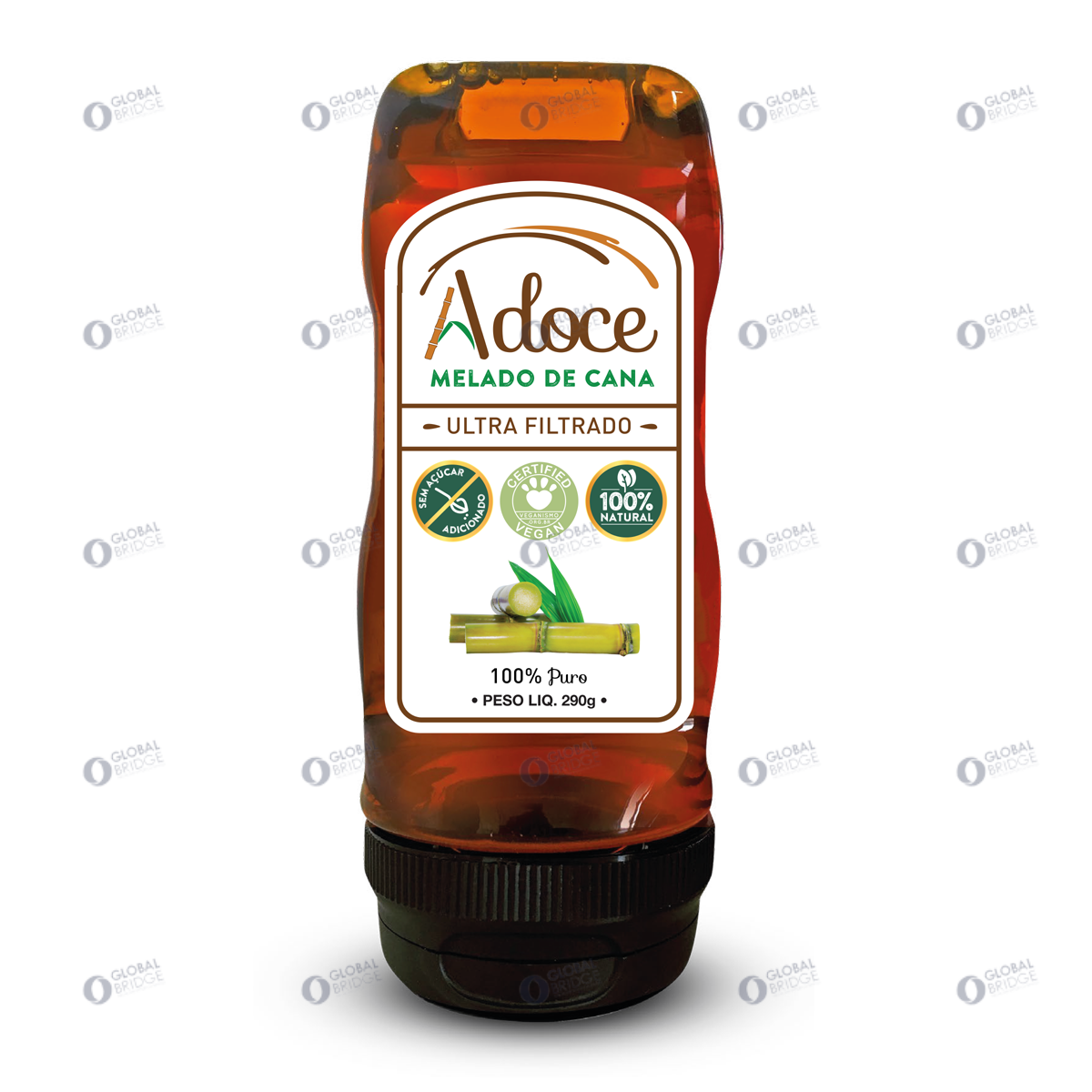 Adoce Sugarcane Molasses Syrup Vegan 100% Natural Cane Sugar-Free Preservative-Free Healthy Nutrients Sweet Sugar Substitute