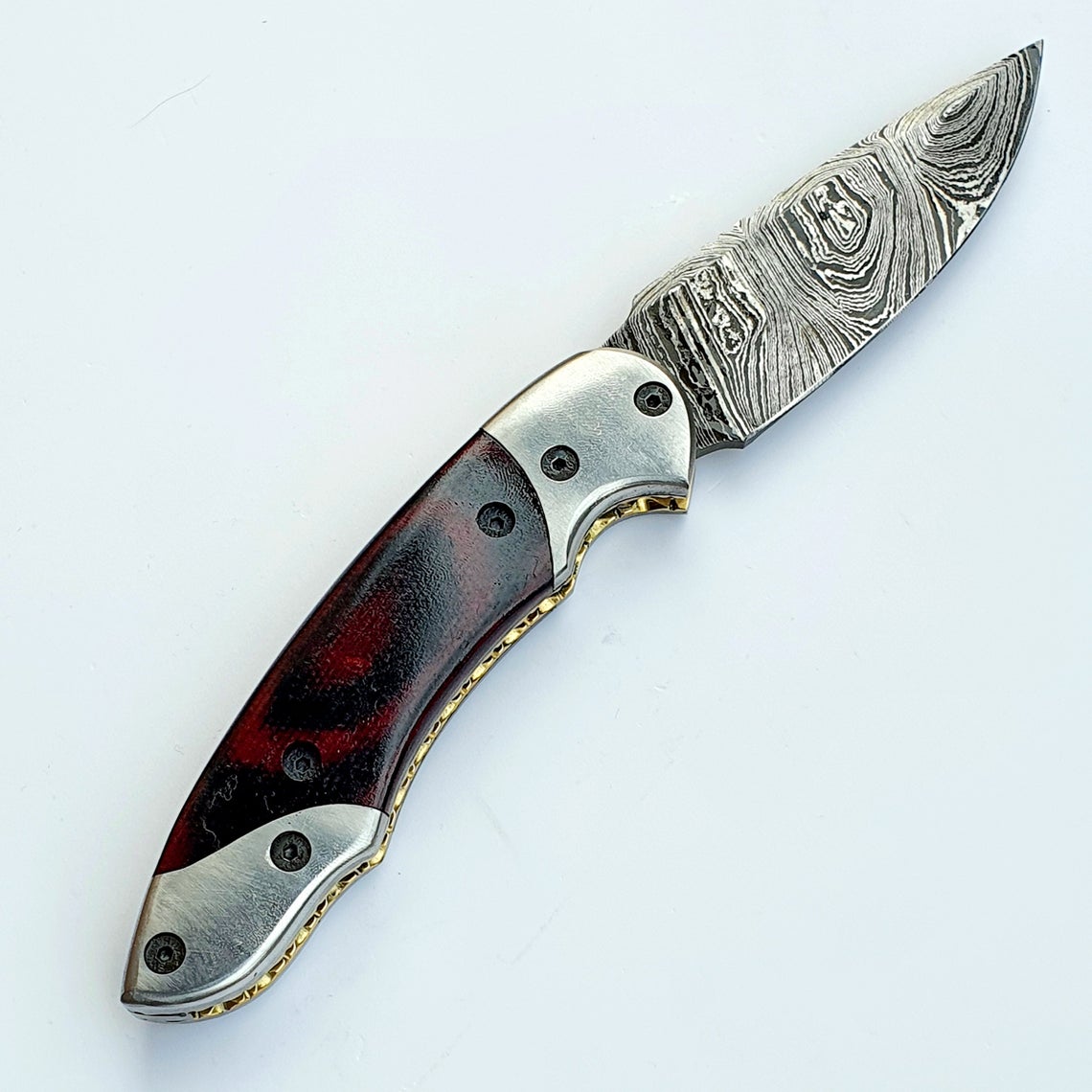 Handmade Damascus Pocket knife || Damascus knife | Handmade Damascus Outdoor Knife | Rescue knife | Hunting knife