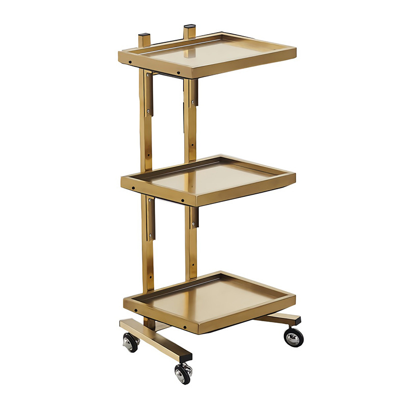 Beauty salon trolley stainless steel foldable mobile hair salon hot dyeing hair cutting barber shop salon rolling trolley cart