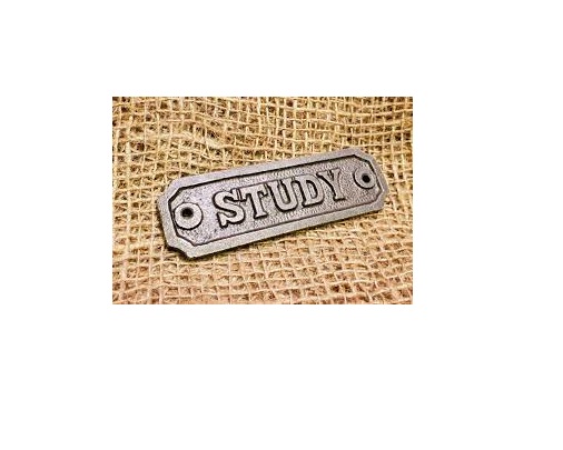 Study Sign Plaque Metal