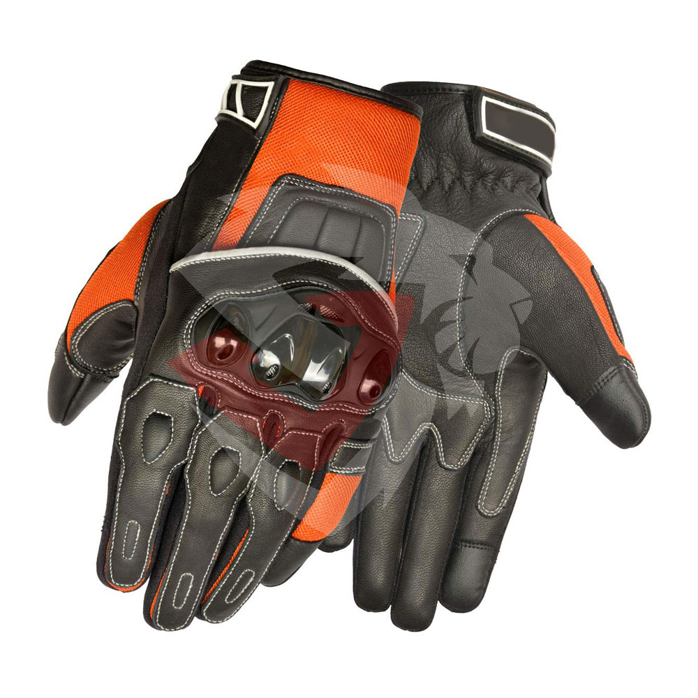 Custom winter biker gloves riding racing windproof leather motorbike gloves for men available in factory prices