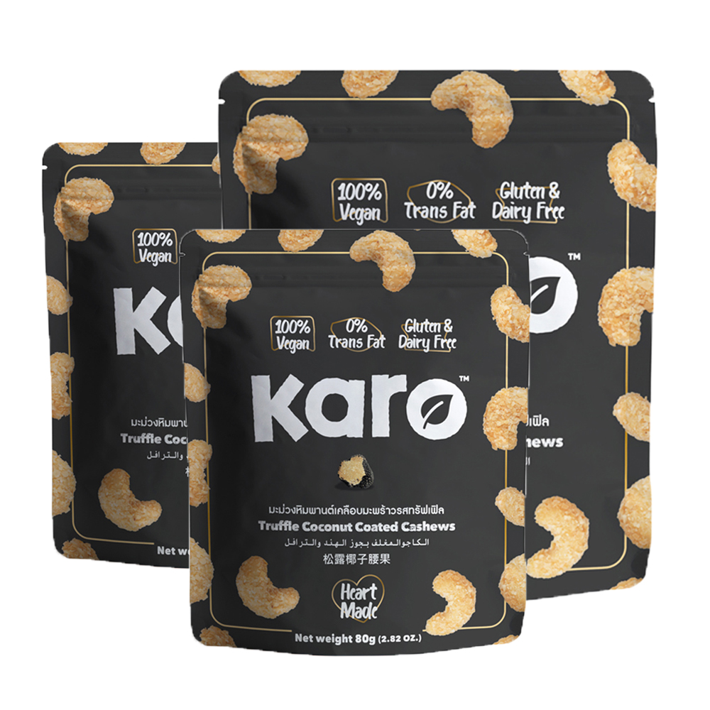 Dairy Free and Gluten Free Snack - Truffle coconut coated Cashew Nuts 80g with 100% Vegan