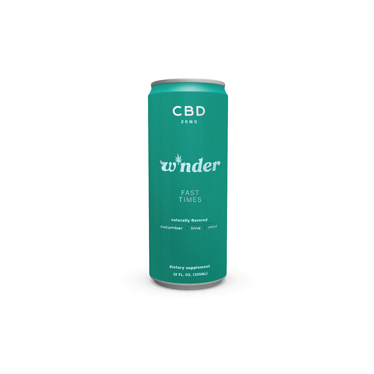 Сделано в США, W * nder Fast Times 20 мг, CBD огурец, лайм и мята, помогает сосредоточиться на CBD энергетических напитках