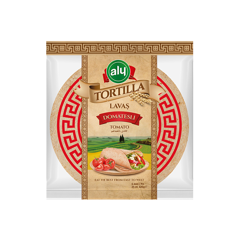 Tortilla 25 см 6 штук помидор оригинальный бренд Aly сумка на молнии 420гр (12 упаковок в одной коробке)
