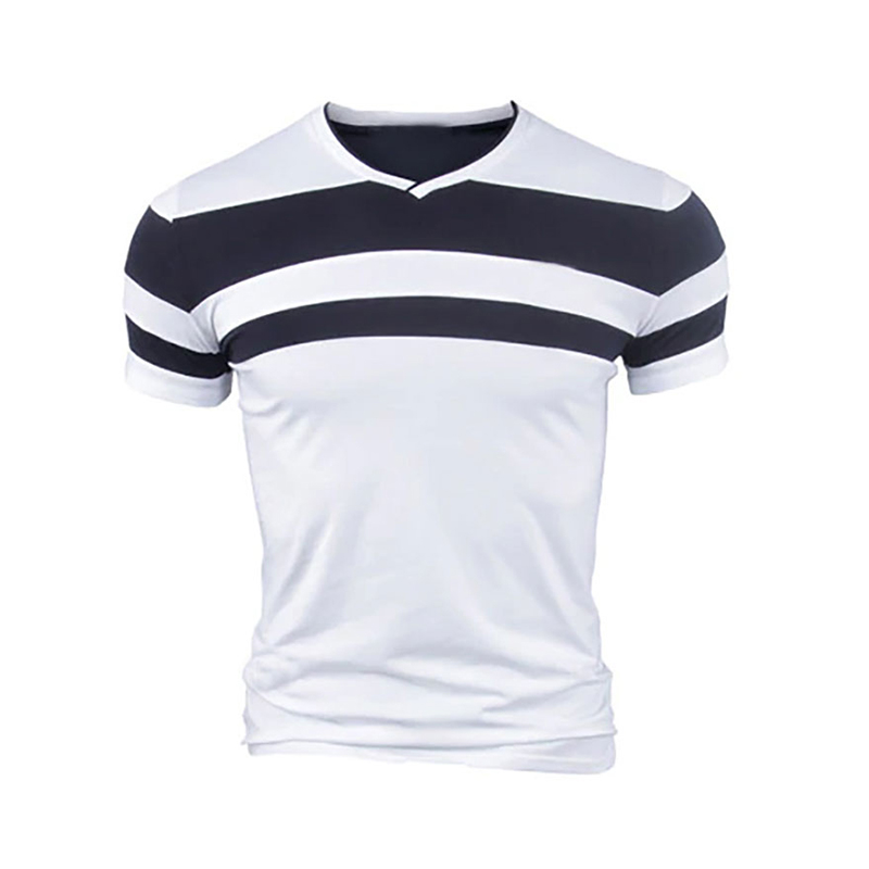 Top Quality Men Breathable T-Shirts Best Price Striped Men T Shirts Export Quality V Neck T Shirts