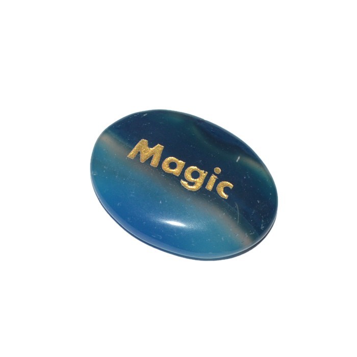 Supplier of Blue Onyx Magic Engraved Stone | Blue Onyx Magic Engraved Stone at Low Price