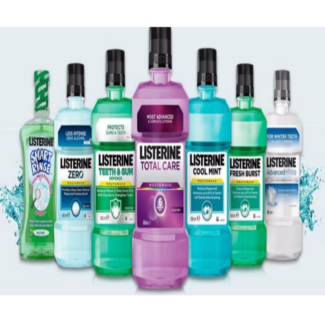 Антисептический ополаскиватель для рта Listerine для неприятного дыхания, 250 мл, 500 мл