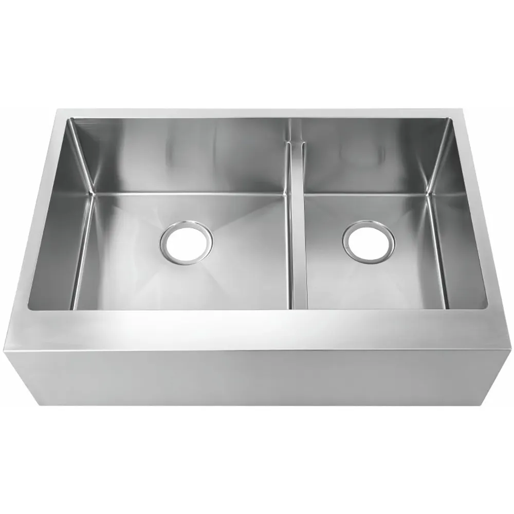 Handmade Stainless Steel Apron Front Kitchen Sinks 304 Stainless Steel Double Sink