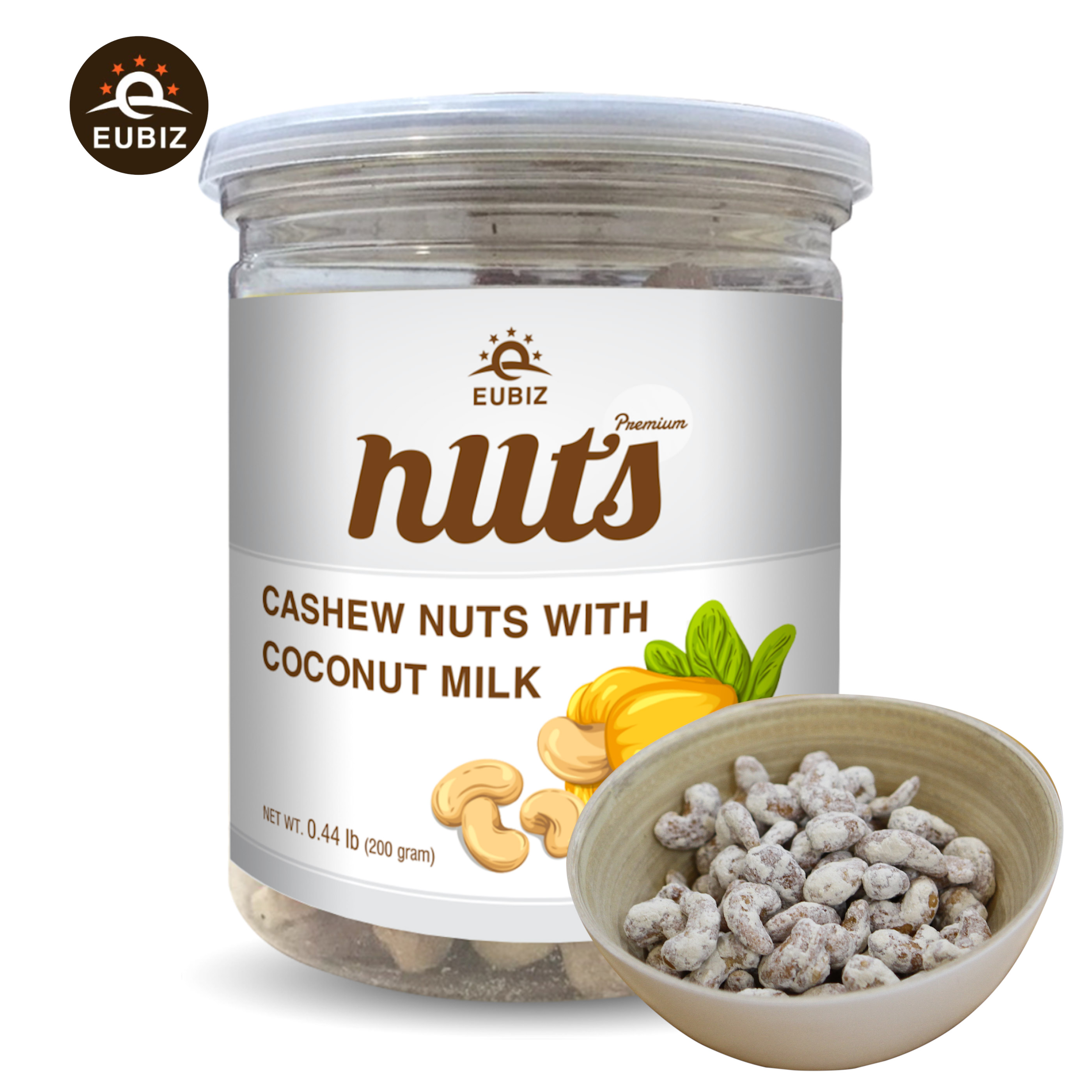 Agriculture Sub - Premium Dried Roasted 200g Coconut Milk Cashew Nuts In Box Packaging
