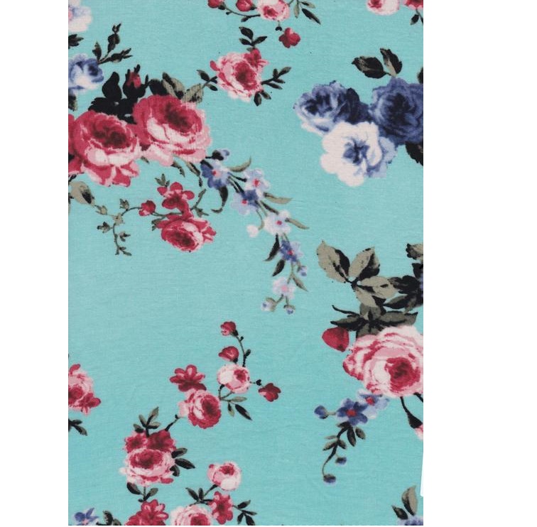 Rayon Challis Floral Print Mint 100% Rayon Challis Quality Makes a Fresh