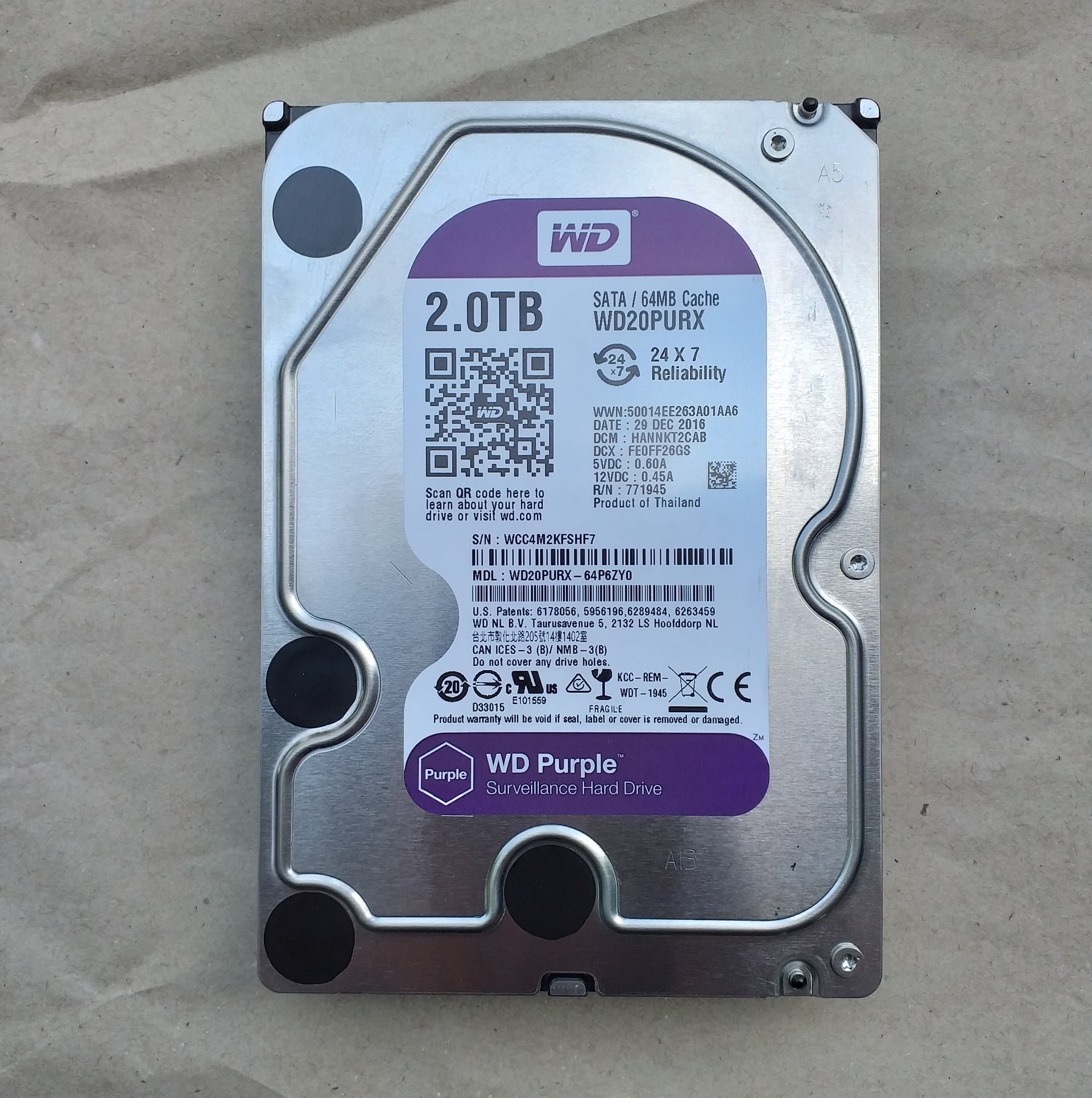 Жесткий диск для видеонаблюдения DVR NVR 3,5 Жесткий диск Sata фиолетового цвета, для детей от 2 ТБ жесткого диска