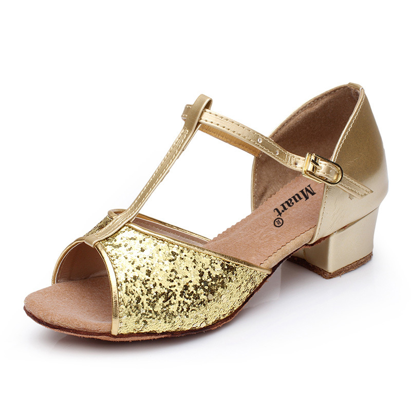 Different heel can be available Fashion red color latin shoes child dance shoes girls Ballroom Salsa Tango Shoes