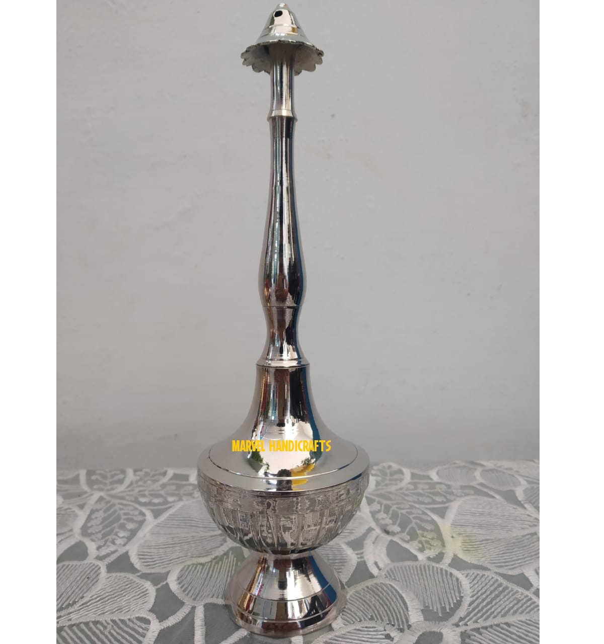 Metal crafts water dispensers Indian Handmade Rose Water Perfume Sprinkler Bottle for Gulf Dubai Qatar Kuwait Oman Saudi Arabia