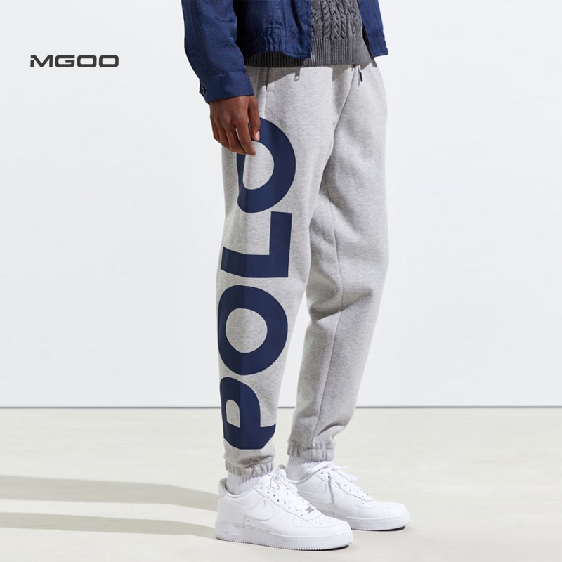 Спортивные штаны MGOO с принтом логотипа, мужские флисовые эластичные штаны для бега на заказ