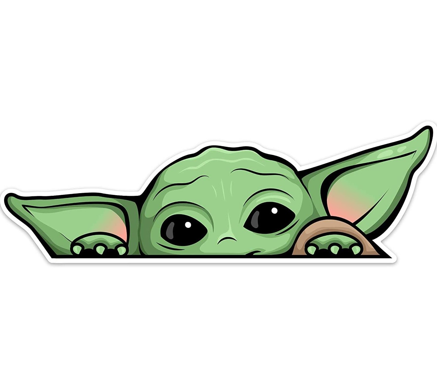 Peeking Baby Yoda водонепроницаемые виниловые наклейки на окна, наклейки на окна, бампер, багажник