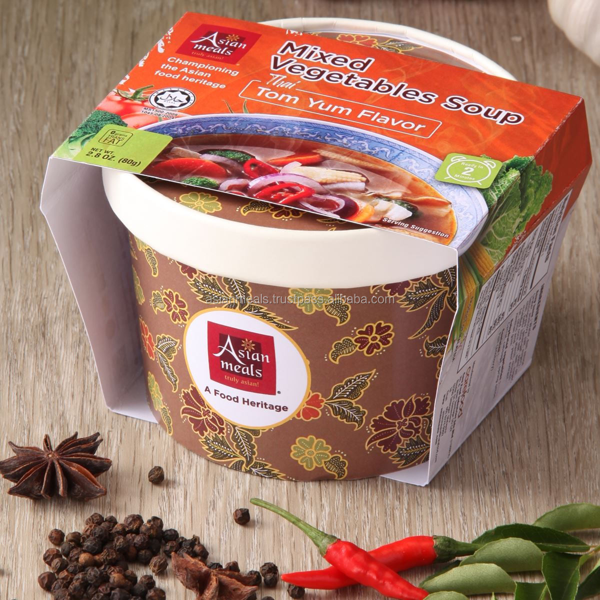 Wholesale Best Price Mixed Vegetables Soup Thai Tom Yum Flavor Malaysian Halal Delicious Instant