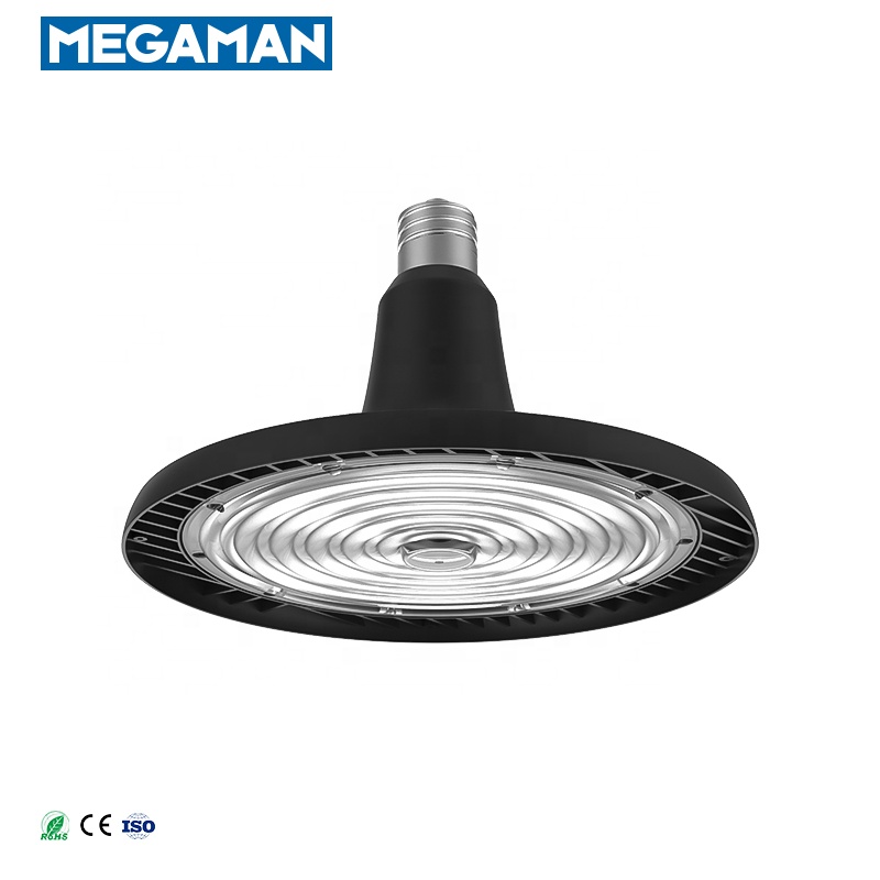 Megaman Led High Bay Light 100W 120W 150W 90 Degree Reflector Clear Black Premium Luminous Warehouse Lighting