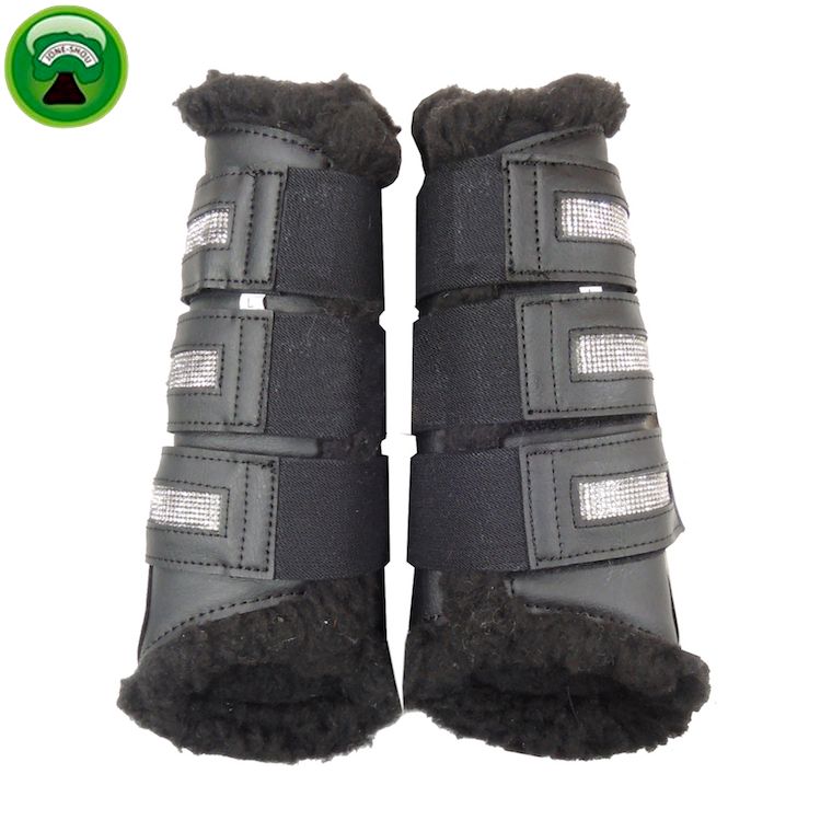 Wholesale faux fur diamond horse riding boots