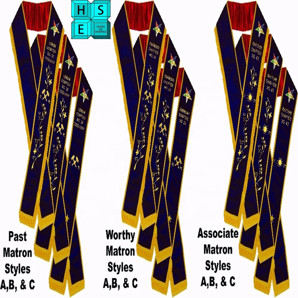 MASONIC REGALIA WORTHY MATRON SASH PURPLE-HSE