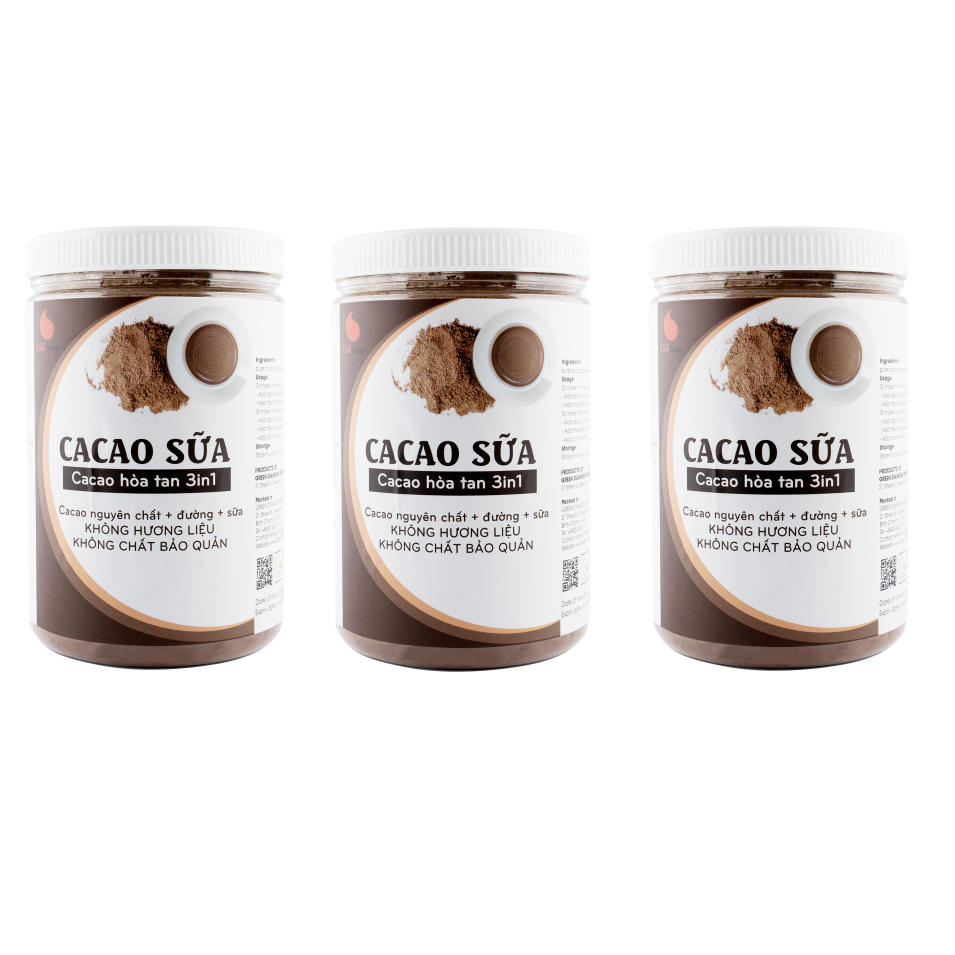 Лучший порошок какао 100% дробленый CACAO3IN1Jar 550 г лучший вкус в упаковке из Вьетнама
