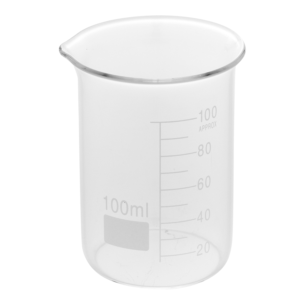 Стеклянный стакан RW Lab 100 мл-боросиликат-2 1/4 дюйма x 2 1/4 дюйма x 3 дюйма-10 шт. в коробке