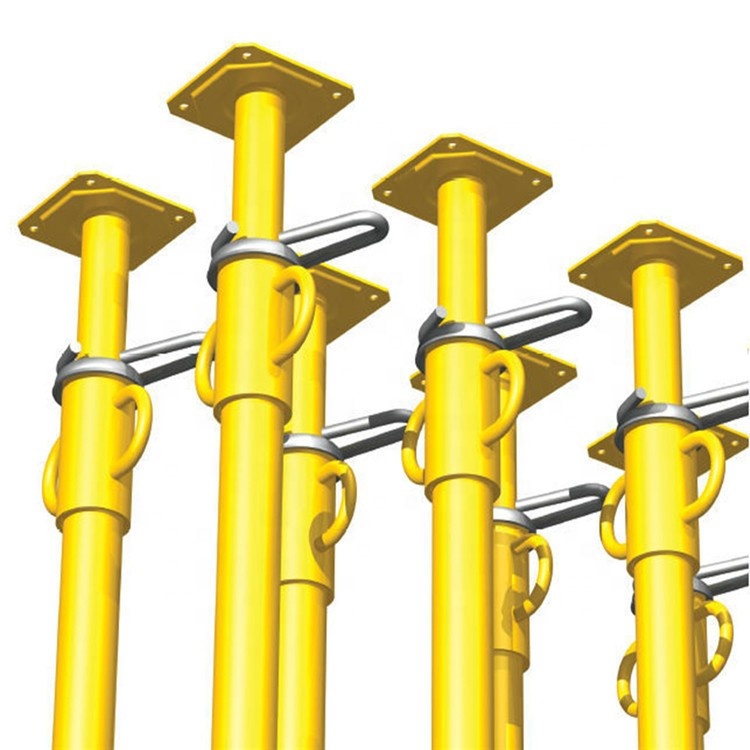 Tianjin SS Scaffold Design Scaffolding Adjustable Telescopic Building Yellow Steel Shoring Acro Props Jacks in China