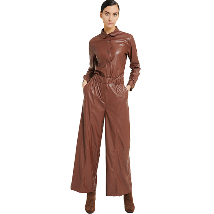 shirt and pants for women made in Italy eco leather material