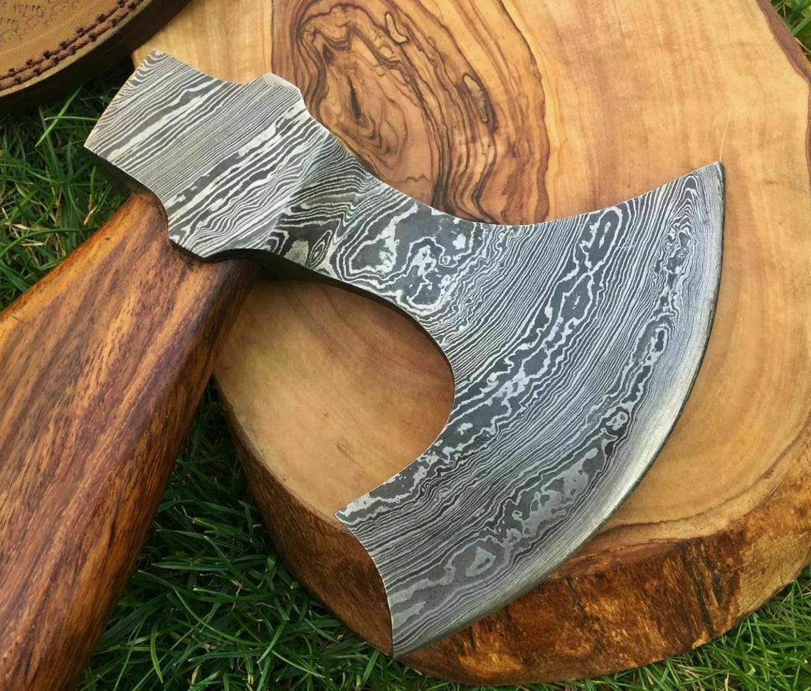 Custom Hand Forged Carbon Steel Viking Axe