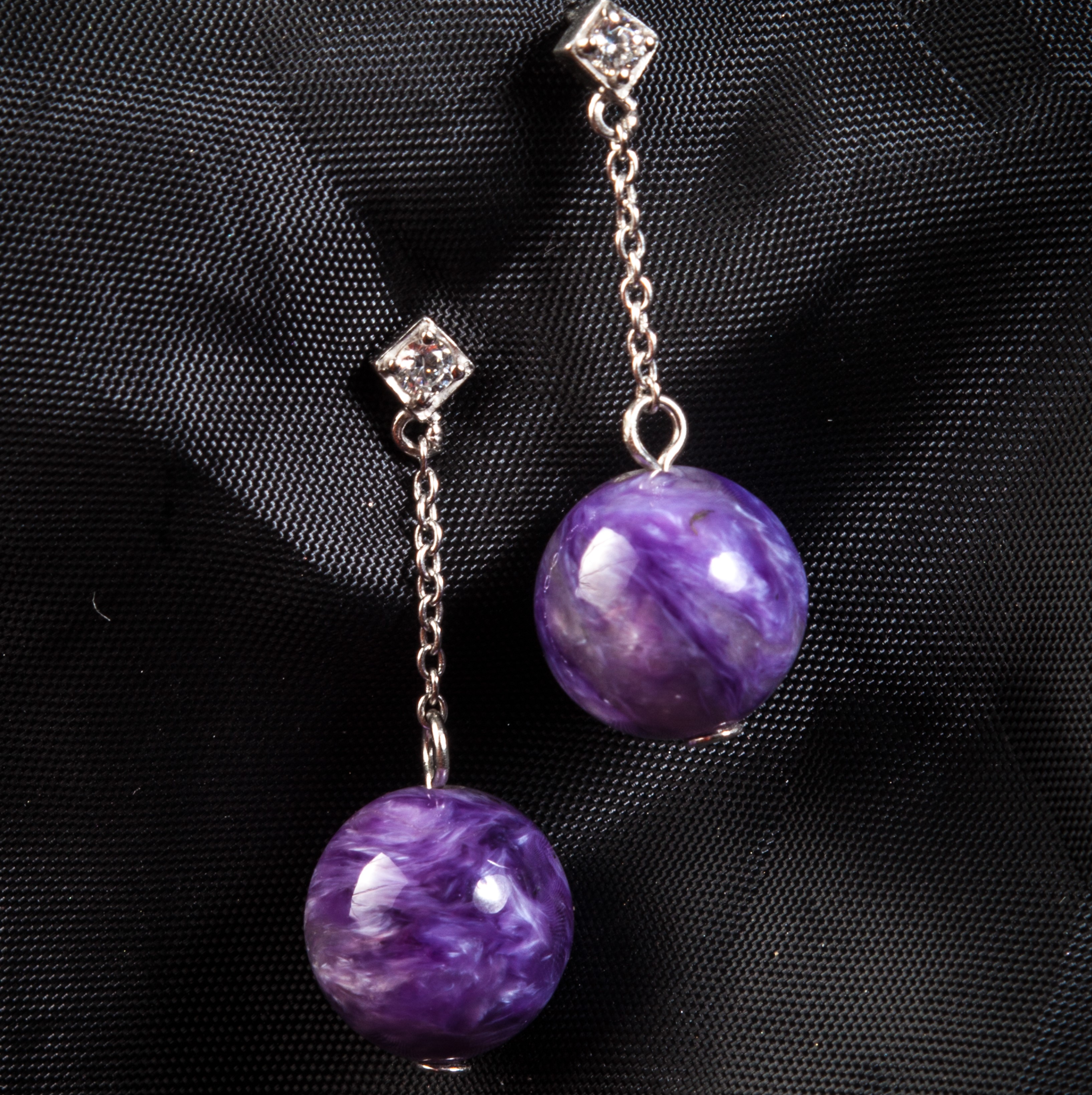 Серьги Charoite, новый Charoite из России