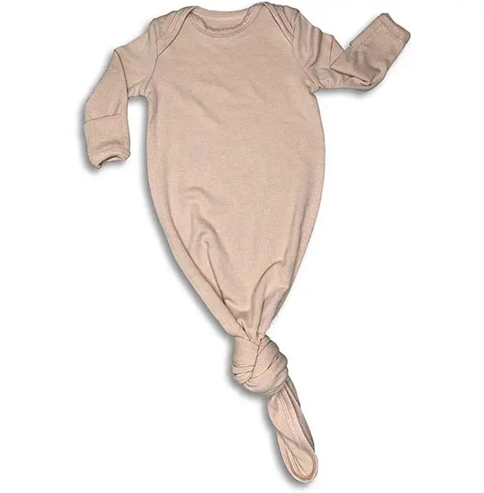 95%Bamboo 5%Spandex Organic Soft breathable light weight Knitted stretchy premium quality hot baby sleeping full length gown