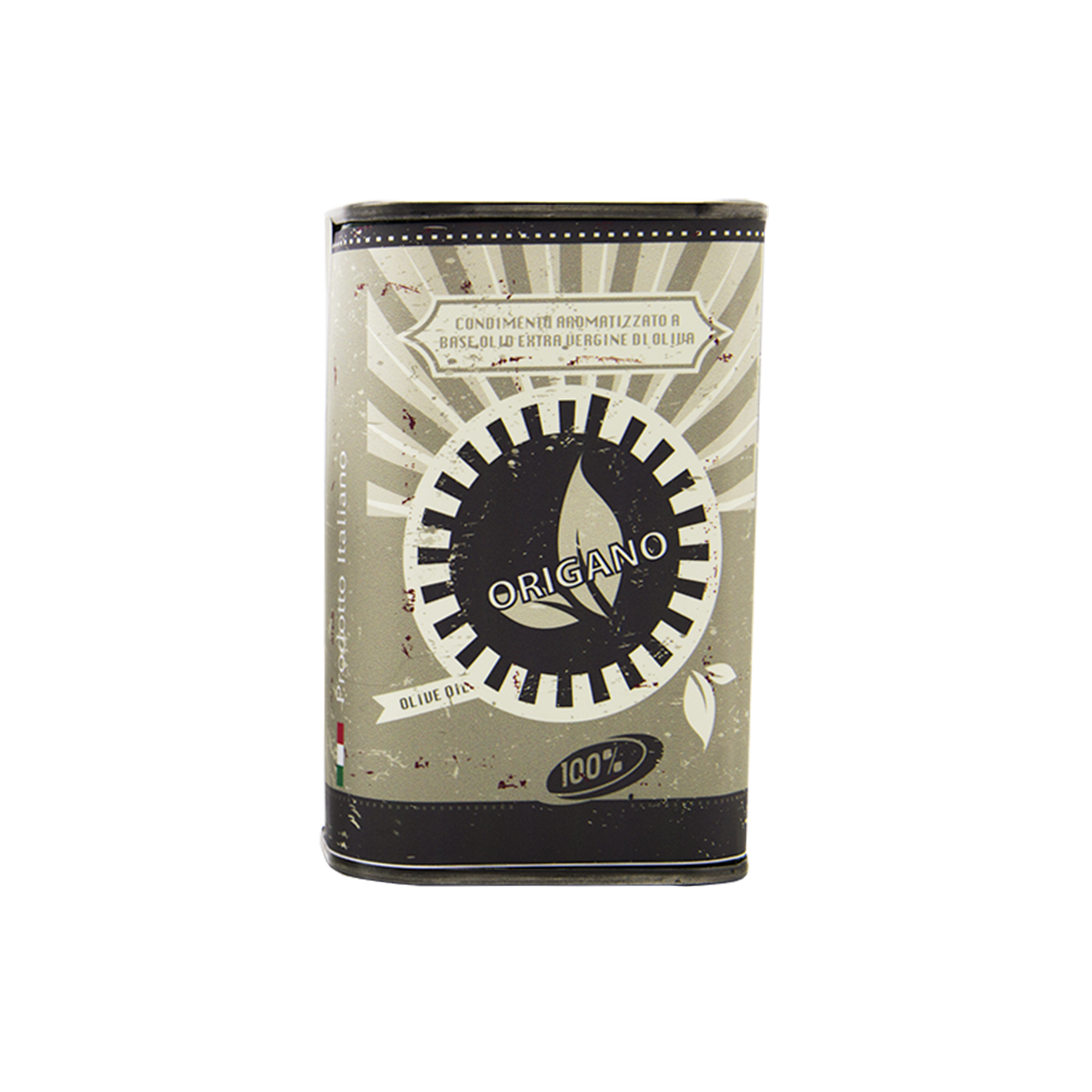 Italian Premium Quality Oregano Flavoured Extra Virgin Olive Oil in an aluminium vintage tin - FONDACO OREGANO