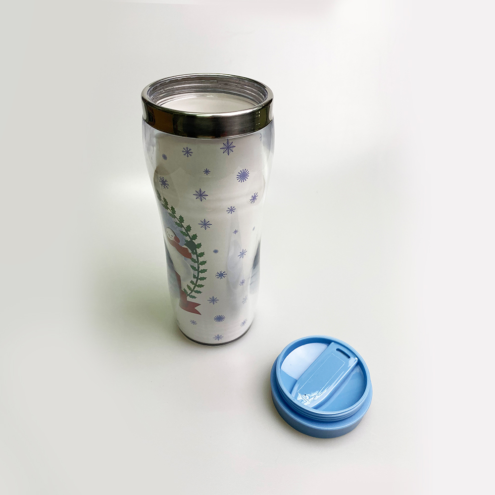 customized thermos plastic footed coffee mug