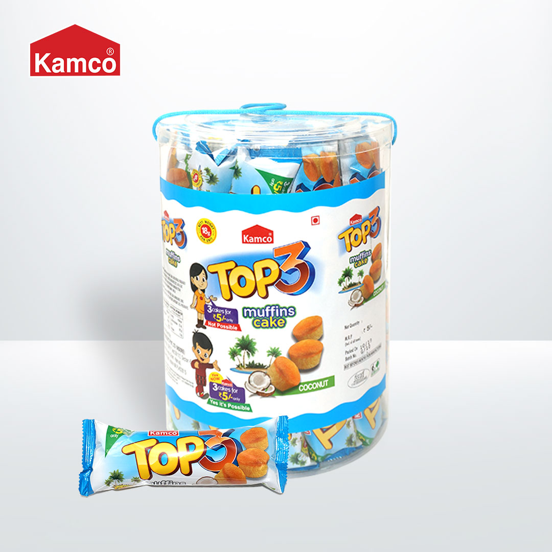 Высококачественный кокосовый пирожный с 3 маффинами, 3 маффина Kamco Top, пирожные со вкусом кокоса