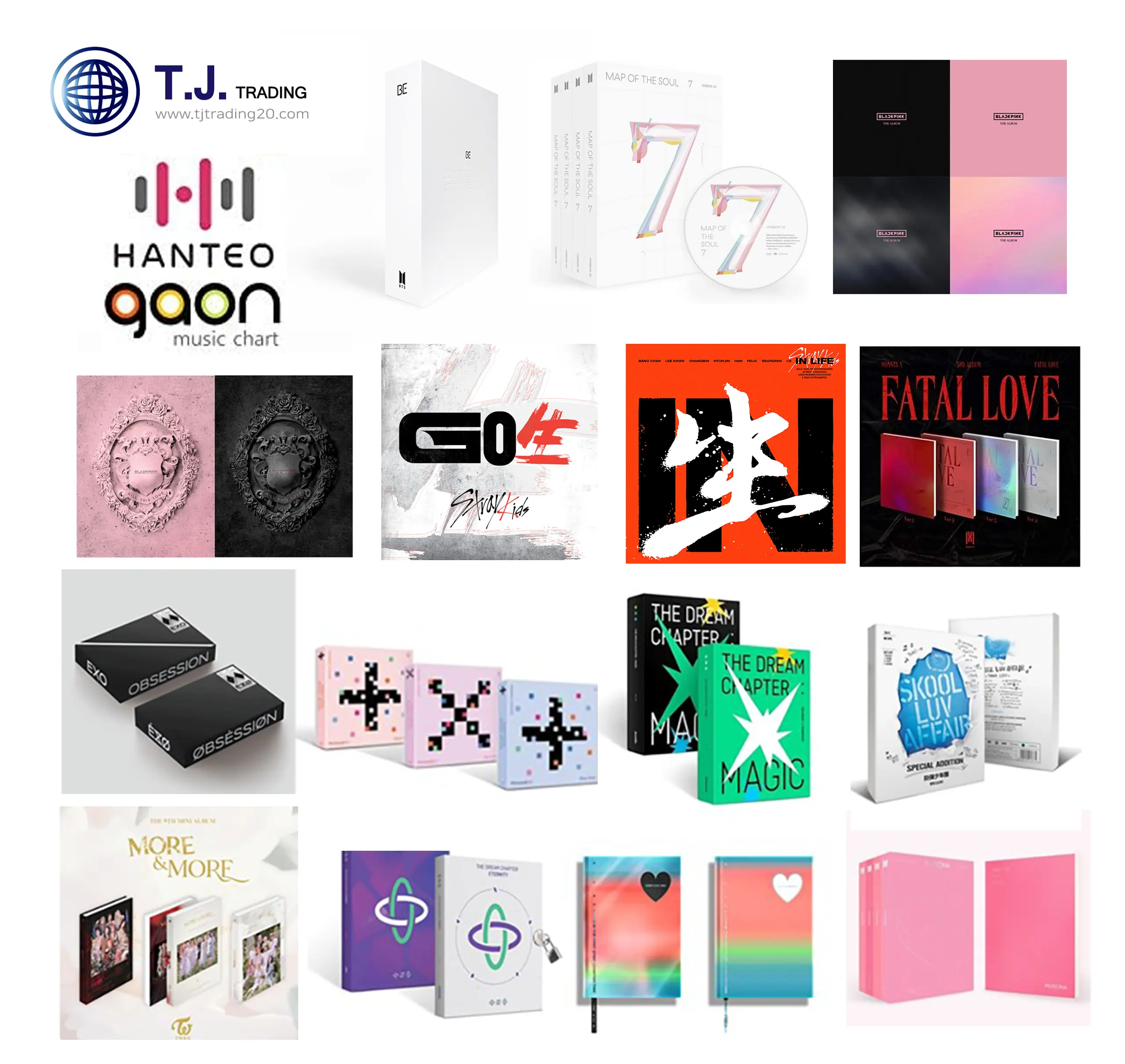 [Wholesale All Kpop Official Albums & Light stick] Korea BTS Black pink EXO NCT TXT Stray kids Enhypen Twice Treasure Got7 Etc