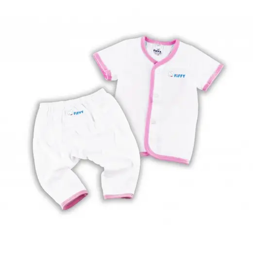 *SET* FIFFY Baby Unisex Pink Short Sleeve + Long Pant Suit