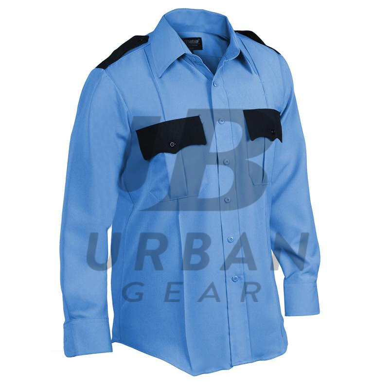 blue cheap security guard shirts customized design guard uniform hot selling men safety guard shirts