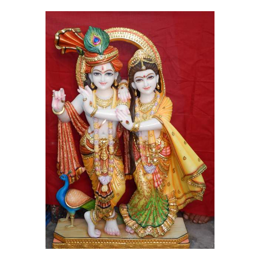 Художественный чистый мрамор Radha Krishna Jugal Jodi, красивая каменная статуя Radha Krishan