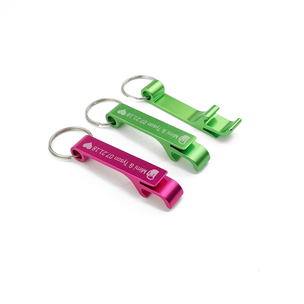 Customized Portable Pocket Metal Bar Tools Bottle Opener Aluminum Key Ring Keychain Beer Bottle Opener