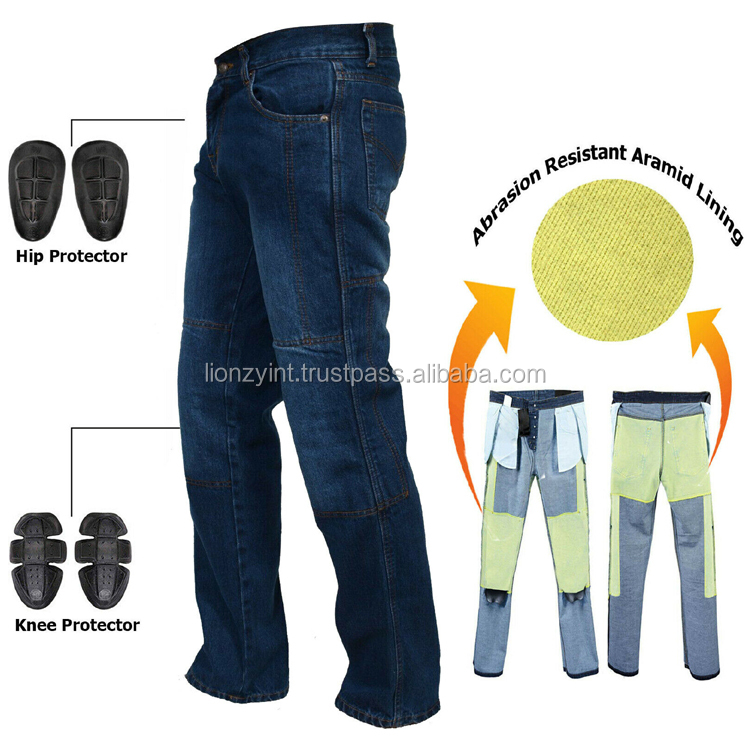 Customized Men's Motorcycle Jeans With Protective Biker Jeans CE-Kevlaring Protective Men Denim Jeans Motorcycle