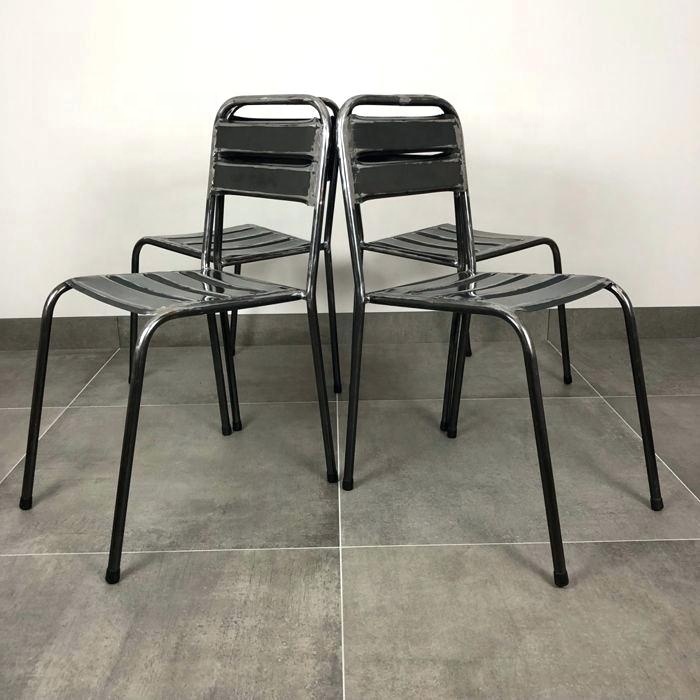 DISTRESSED VINTAGE CHAIR 022 , DINING CHAIR , METAL CHAIRS