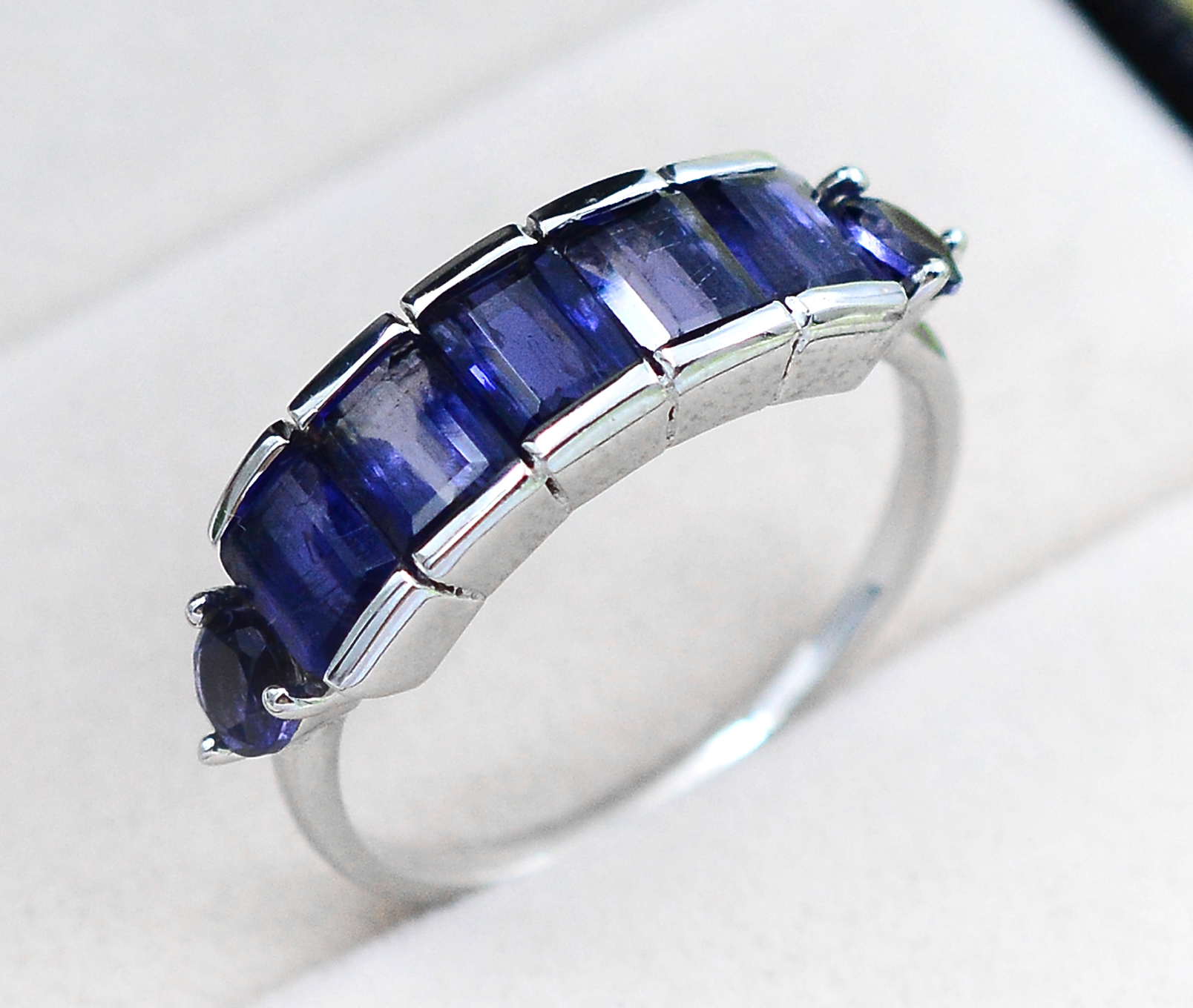 Natural Iolite 6x4 MM Octagon Shape Gemstone 925 Sterling Silver Handmade Ring For Women Engagement Jewelry By Manufacturer