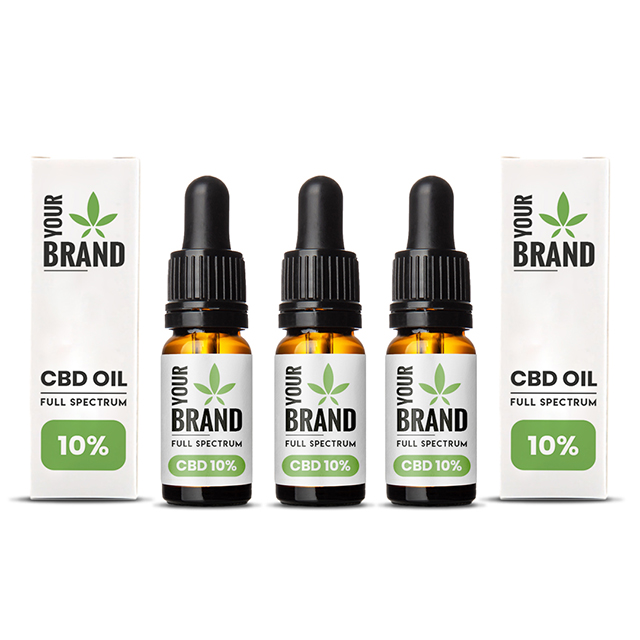 CBD Oil Drops-полный спектр 10%-Розничная и OEM оптовая продажа