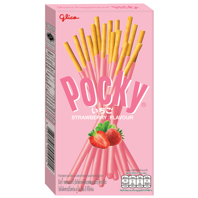Оптовая продажа, бисквитные палочки Glico Pocky со вкусом клубники, тайская закуска высокого качества 47 г.