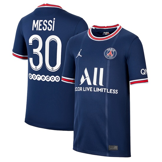 Brand Lionel Messi Paris Saint-Germain Youth Blue 2021/22 Home Breathe Stadium Replicaa Player Jersey Free shipping
