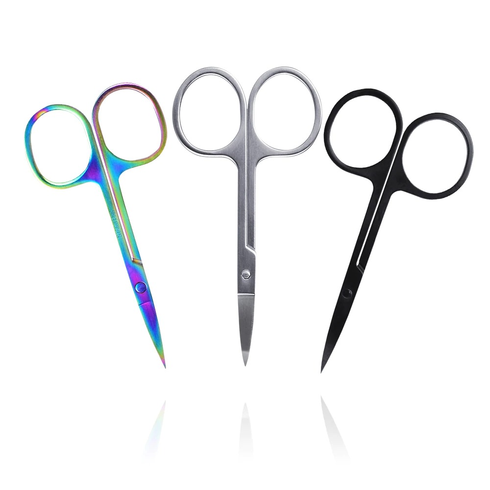 Professional Eyebrow Scissor Nose Hair Eyelash Scissors Curved Makeup Tool Stainless Steel