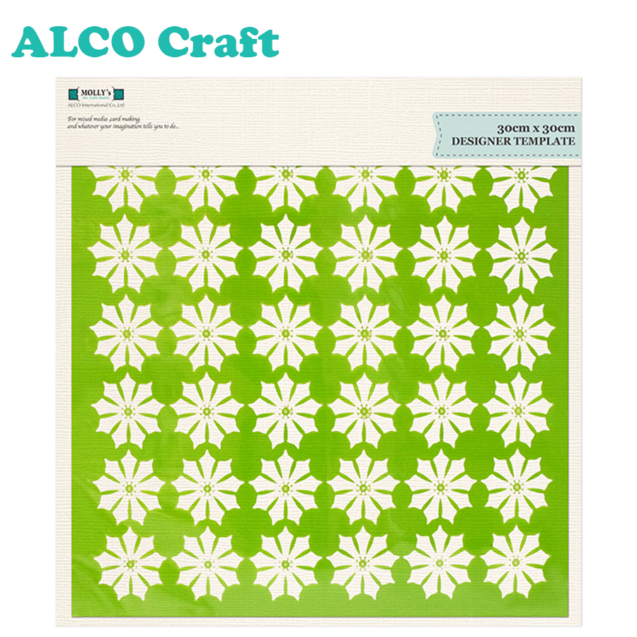 High quality 30x30 flower design custom wall stencil