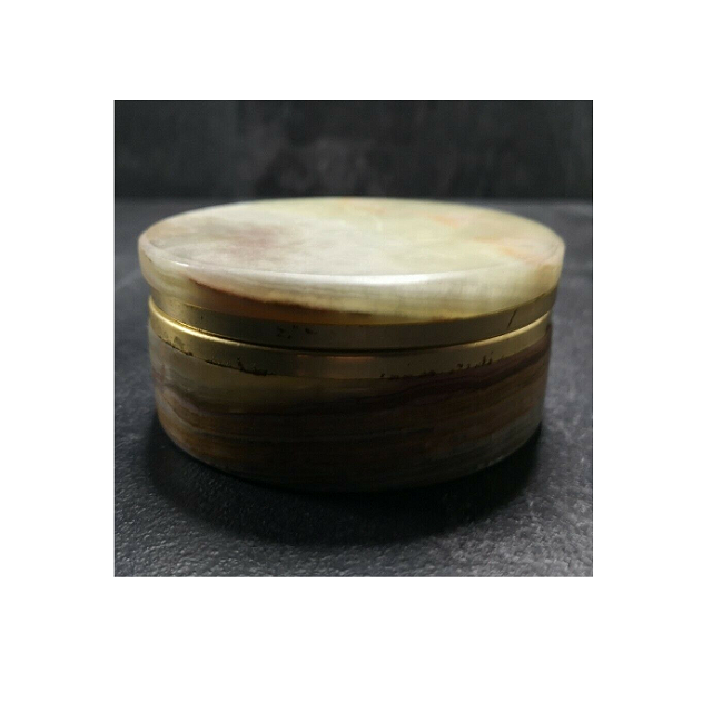 Latest Design Round Shape Onyx Candy Pot In Good Price