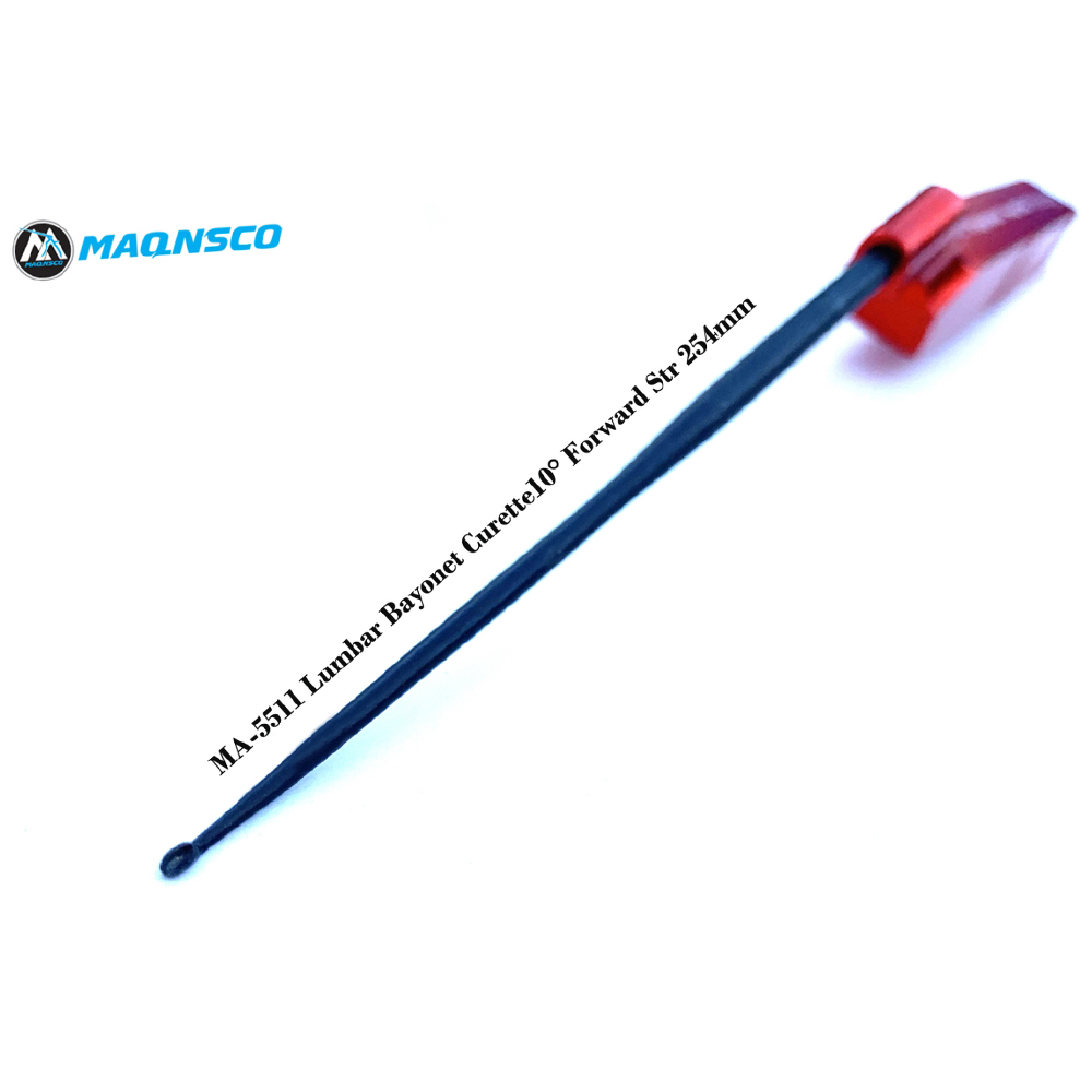 Lumbar bayonet Curette 10 Degree Forward Straight 254mm