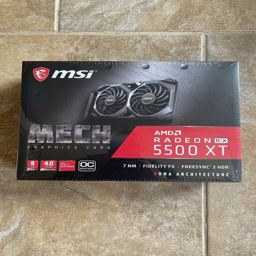 Новая Видеокарта MSI - AMD Radeon RX 5500 XT 8 Гб GDDR6 PCI Express 4,0-черная/серая, Подлинная, лучшая